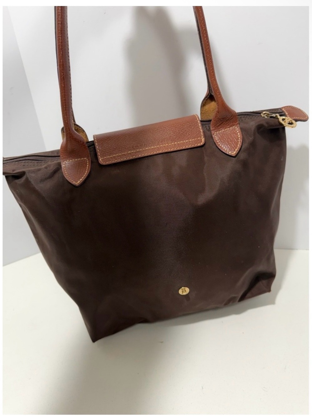 Longchamp Brown Tote with Tan Leather Trim - Picture 7 of 15